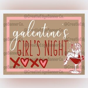 Galentine's Girl's Night Banner Template